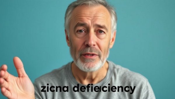 Man discussing symptoms of nutritional deficiencies, zinc sign.