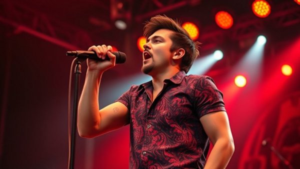 Shaboozey iHeartCountry Festival 2026 performer singing passionately on stage.