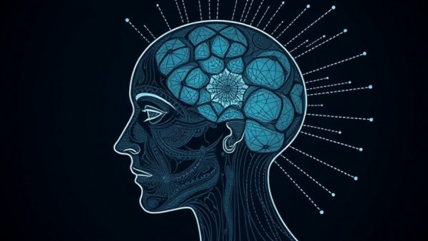 Illustration of Boltzmann brain paradox with abstract brain sketch.