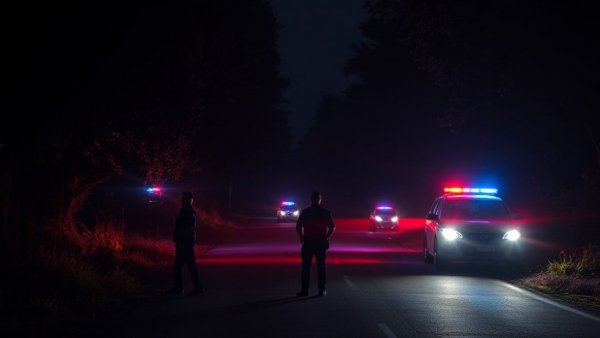 Oklahoma police scene at night near Arcadia Lake