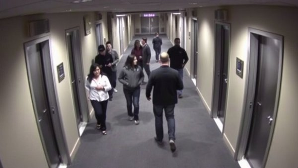 Breaking news Trump surveillance image showing security footage in a hallway