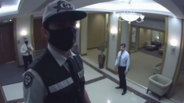 Security footage of hotel lobby shown on Fox News.