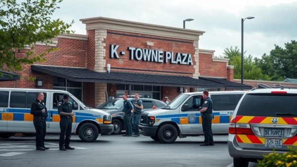 Dallas News Shooting in Carrollton scene with police at K-Towne Plaza.
