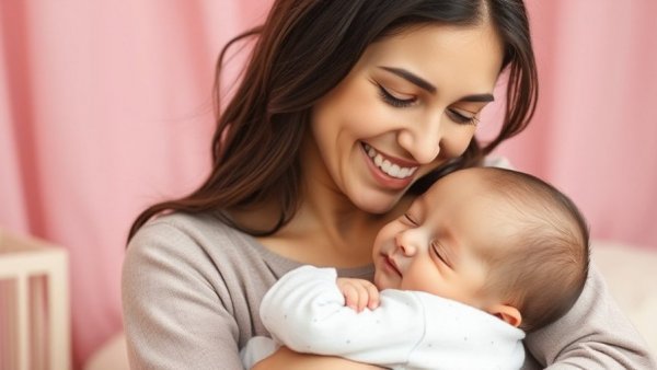 News in the US - Woman holding baby, smiling tenderly.