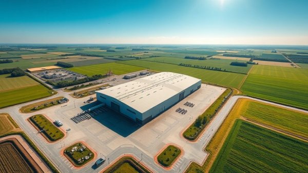 Aerial view of warehouse in Houston job market trends scene.