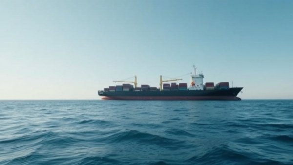 Large cargo ship on the sea reflecting U.S.-Iran conflicts context.