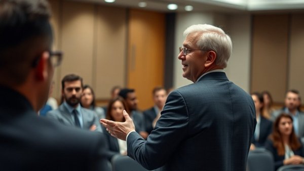 Speaker addressing an audience on Anti-Semitism at a formal event