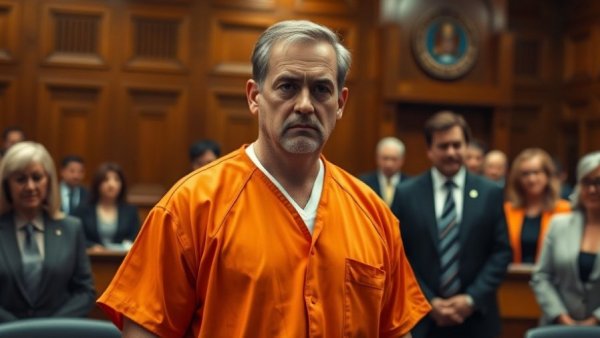 Serious man in orange jumpsuit in court, Houston news