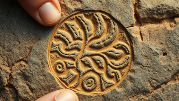 Fossil imprint on stone hinting at the origins of animal life
