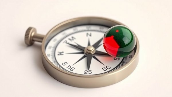 Dallas real estate market indicator with compass and sphere.