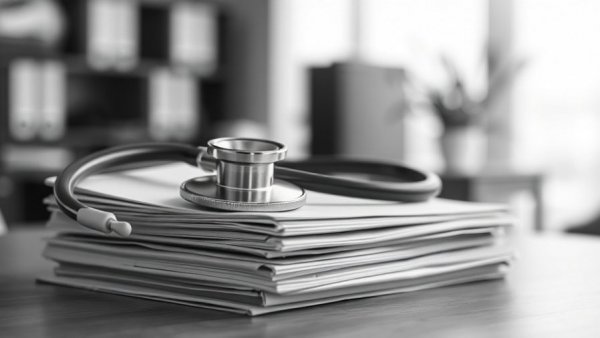 Stethoscope on medical documents for Medicaid AI prior authorization.