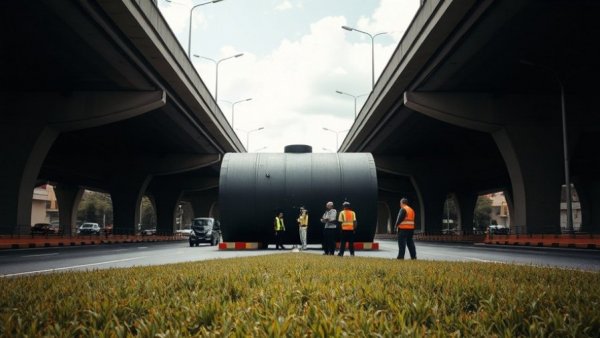 Houston Avenue bridge truck incident with cylindrical tank blocking road