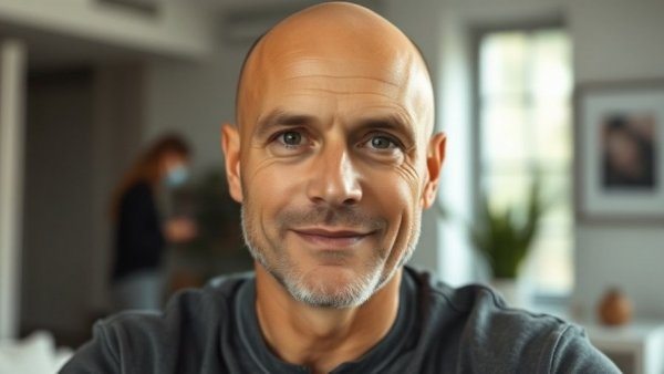 Middle-aged man discussing sleep improvement tips.