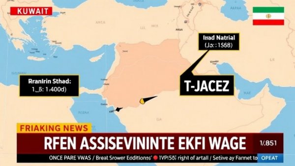 Kuwait stops Iranian attack news map with broadcast graphics.