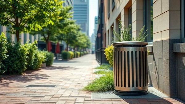 Houston news: sunny urban street with brick path and greenery