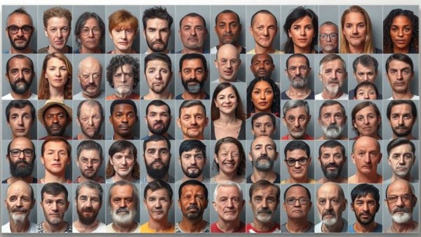 Collage of mugshots from Dallas Fugitive Sweep, diverse individuals.