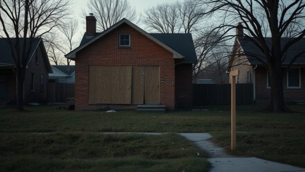 Boarded-up house in Dallas related to homicide investigation.