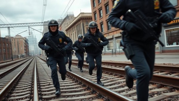 Dallas news shooting scene with police pursuit on train tracks