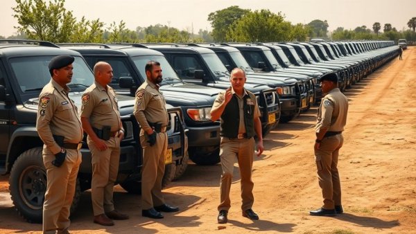 Texas Repeat Offender Task Force: Officers beside SUVs in rural setting.
