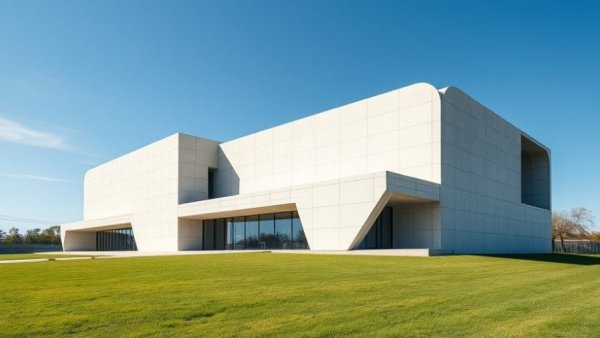Dallas City Hall redevelopment, showcasing brutalist architecture under a bright sky.