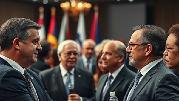 Business leaders and officials in conversation during China visit.