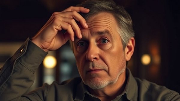 Glycine and anti-aging: thoughtful middle-aged man indoors.