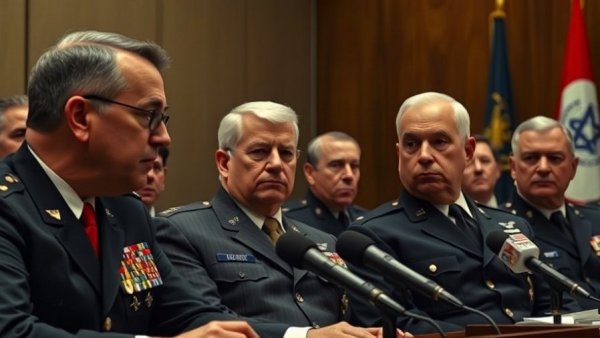 Panel discussion on Iran’s Military Power with officials in suits.