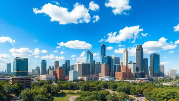 Downtown Houston skyline, vibrant cityscapes, top moving destination.