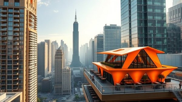 Modern rooftop restaurant with city's panoramic view at Houston iconic restaurant reopening.