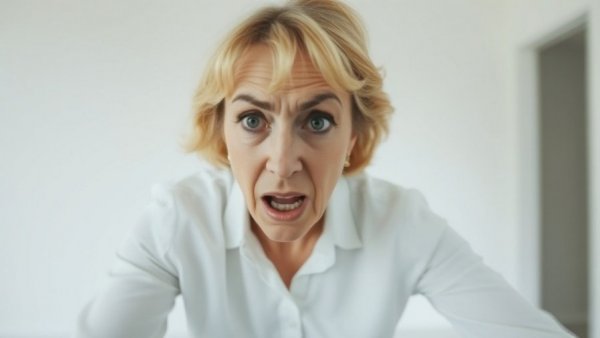 Hypervigilance signs in a blurred motion image of a woman.