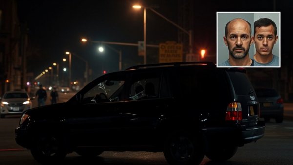 Dallas crime news: SUV with bullet holes under streetlights, police investigate.