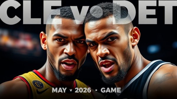Cavaliers vs Pistons Game 7 promotional image with players and date.