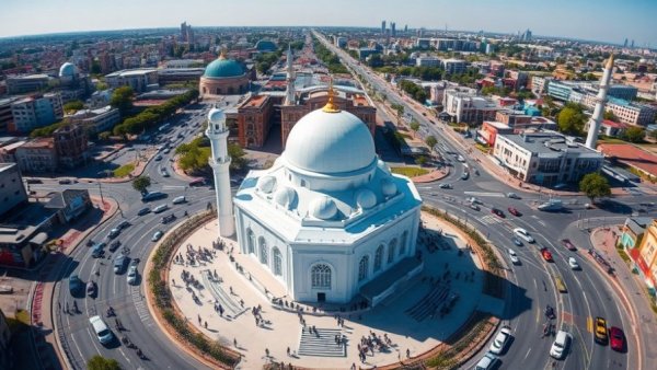 Aerial view of San Diego mosque during shooting investigation.