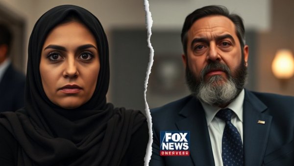 Ilhan Omar investigation imagery with contrasting figures and Fox News logo