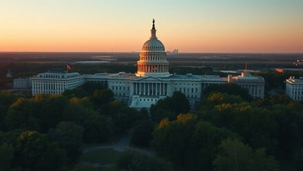 U.S. Capitol building at sunset during a House hearing.