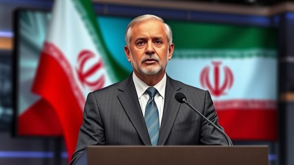 News broadcast featuring Trump and Iran negotiations with the Iranian flag.