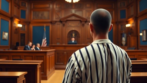 Defendant in court as part of Houston news crime coverage.