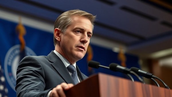 U.S.-Iran negotiations press conference featuring a man speaking.