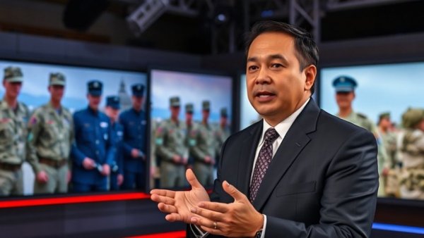 News anchor discussing military families suing Lafarge for funding terrorism.