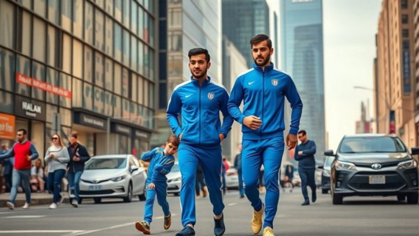 Iran World Cup training base with players in city setting