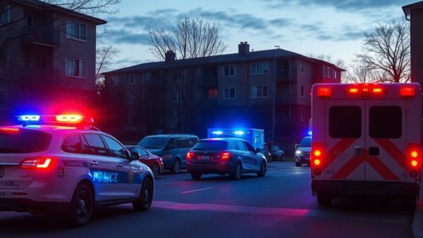 Houston news shooting scene with police and ambulance responders.