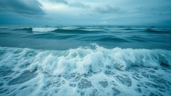 Calm ocean view at Surfside Beach with gentle waves.