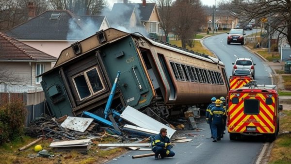 Belgium train crash scene showing wreckage and emergency response.