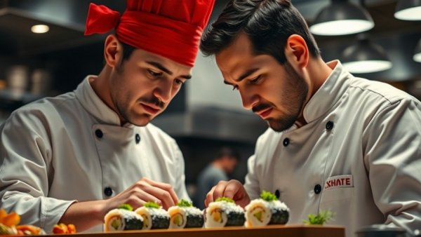 Chefs inspecting sushi, symbolizing business growth in Houston.