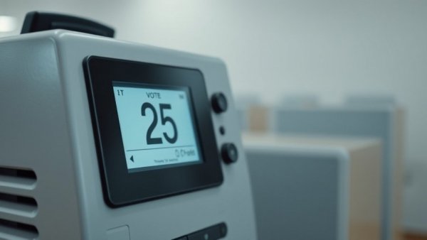 Close-up of Fort Bend County polling site voting machine.