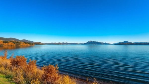 Silver Lake State Park Texas scenic view with lake and fall foliage.