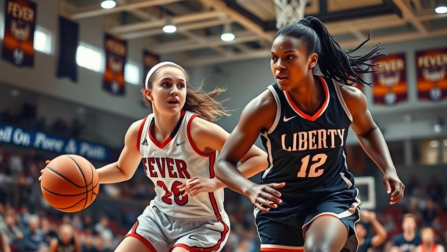 Female basketball players in action during a game