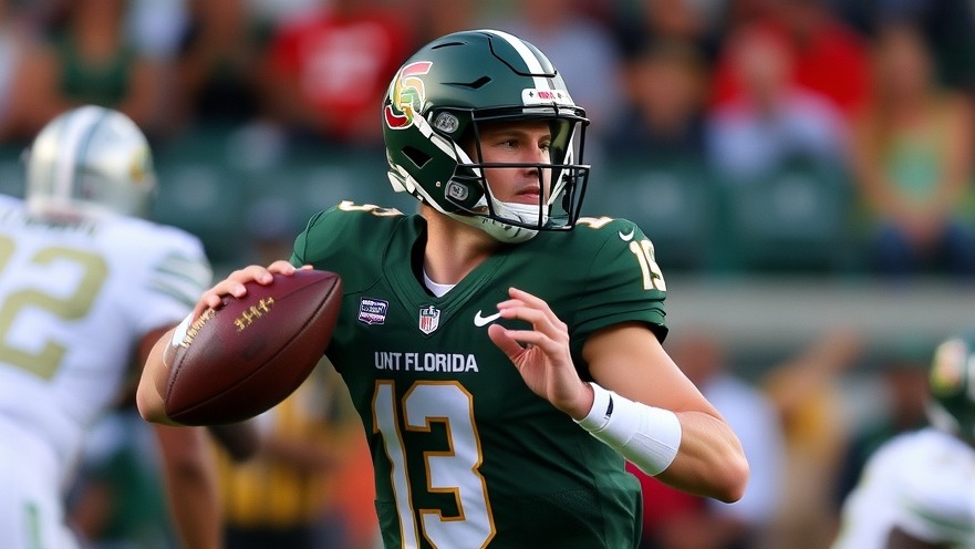 USF Bulls quarterback during college football highlights against North Texas Mean Green.