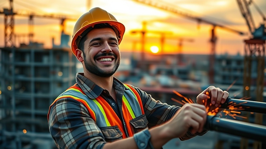 Female construction worker on site during sunset highlighting blue-collar job opportunities