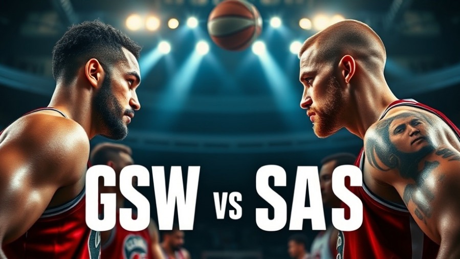 Dramatic GSW vs SAS game poster showcasing NBA season highlights, featuring Steph Curry and Victor Wembanyama.